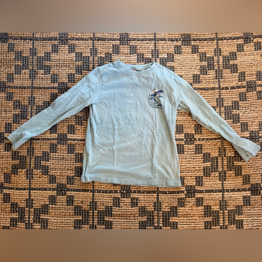 Hanna Andersson Sky Blue shark print long sleeve t Shirt. Size 10 or EU 140